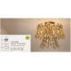 Lustre aplicate - Lustra aplicata tavan, Monarch 3Lt, metal auriu si cristale K9