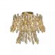 Lustre aplicate - Lustra aplicata tavan, Monarch 3Lt, metal auriu si cristale K9