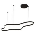 Lustra suspendata LED 95W, forma circulara fluida, negru 127x60cm