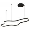 Lustra suspendata LED 95W, forma circulara fluida, negru 127x60cm