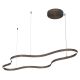 Pendule, Lustre suspendate - Lustra suspendata LED 95W, forma circulara fluida, cafeniu 127x60cm