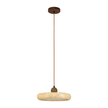 Pendule, Lustre suspendate - Lustra LED din piatra naturala si lemn NATURAL STONE