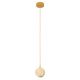 Pendule, Lustre suspendate - Pendul LED din piatra naturala si metal auriu NATURAL STONE