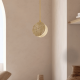Pendule, Lustre suspendate - Pendul LED din piatra naturala si metal auriu NATURAL STONE