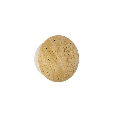 Aplice, corpuri de iluminat pentru pereti - Mini Aplica de perete LED din piatra naturala si metal alb NATURAL STONE