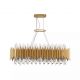 Candelabre, Lustre - Lustra pentru Insula Bucatarie sau Dining, Belle 16Lt, metal auriu si cristale