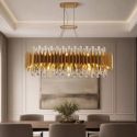 Lustra pentru Insula Bucatarie sau Dining, Belle 16Lt, metal auriu si cristale