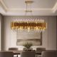 Candelabre, Lustre - Lustra pentru Insula Bucatarie sau Dining, Belle 16Lt, metal auriu si cristale