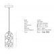 Pendule, Lustre suspendate - Pendul LED din piatra neagra si metal negru NATURAL STONE