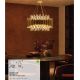 Pendule, Lustre suspendate - Lustra suspendata diametru 50cm, Belle 12Lt, metal auriu si cristale