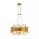 Pendule, Lustre suspendate - Lustra suspendata diametru 50cm, Belle 12Lt, metal auriu si cristale