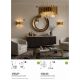 Pendule, Lustre suspendate - Lustra suspendata diametru 40cm, Belle 8Lt, metal auriu si cristale