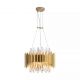 Pendule, Lustre suspendate - Lustra suspendata diametru 40cm, Belle 8Lt, metal auriu si cristale