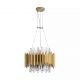 Pendule, Lustre suspendate - Lustra suspendata diametru 40cm, Belle 8Lt, metal auriu si cristale