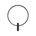 Aplica de perete design circular, lumina ambientala LED 12W, aluminiu negru