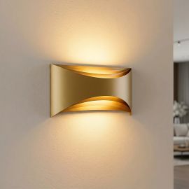 Aplice, corpuri de iluminat pentru pereti - Aplica perete iluminat ambiental sus si jos Leon LED, Gold