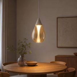 Pendule, Lustre suspendate - Lustra, Pendul LED sand cu sticla sampanie Pear
