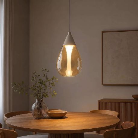 Pendule, Lustre suspendate - Lustra, Pendul LED sand cu sticla sampanie Pear