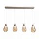 Pendule, Lustre suspendate - Lustra cu 4 Pendule LED sand cu sticla sampanie Pear