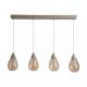 Pendule, Lustre suspendate - Lustra cu 4 Pendule LED sand cu sticla sampanie Pear