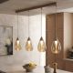 Lustra cu 4 Pendule LED sand cu sticla sampanie Pear