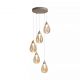 Pendule, Lustre suspendate - Lustra cu 5 Pendule LED sand cu sticla sampanie Pear