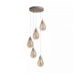 Pendule, Lustre suspendate - Lustra cu 5 Pendule LED sand cu sticla sampanie Pear