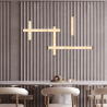 Lustra design geometric, alabastru natural, LED 93W 3000K 