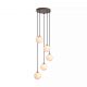 Pendule, Lustre suspendate - Lustra cu 5 pendule, globuri de sticla mata, Frosty