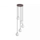 Pendule, Lustre suspendate - Lustra cu 5 pendule, globuri de sticla mata, Frosty