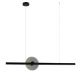 Pendule, Lustre suspendate - Lustra suspendata LED liniara neagra cu sticla fumurie, 20W 3000K