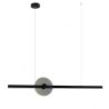 Lustra suspendata LED liniara neagra cu sticla fumurie, 20W 3000K