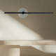 Pendule, Lustre suspendate - Lustra suspendata LED liniara neagra cu sticla fumurie, 20W 3000K