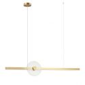 Lustra suspendata LED liniara aurie cu sticla transparenta, 20W 3000K