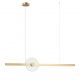 Lustra suspendata LED liniara aurie cu sticla transparenta, 20W 3000K