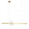Lustra suspendata LED liniara aurie cu sticla transparenta, 20W 3000K