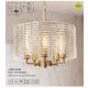 Pendule, Lustre suspendate - Lustra suspendata Flute 5Lt, metal auriu, sticla transparenta