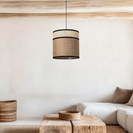 Pendule, Lustre suspendate - Lustra/Pendul design rustic din panza si rattan BURLAP