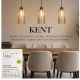 Pendule, Lustre suspendate - Lustra cu 3 Pendule bronz cu sticla sampanie Kent