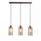 Pendule, Lustre suspendate - Lustra cu 3 Pendule bronz cu sticla sampanie Kent
