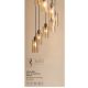 Pendule, Lustre suspendate - Lustra cu 8 Pendule bronz cu sticla sampanie Kent