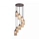 Pendule, Lustre suspendate - Lustra cu 8 Pendule bronz cu sticla sampanie Kent