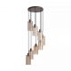 Pendule, Lustre suspendate - Lustra cu 8 Pendule bronz cu sticla sampanie Kent
