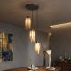 Pendule, Lustre suspendate - Lustra cu 3 Pendule bronz cu sticla sampanie Kent