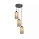 Pendule, Lustre suspendate - Lustra cu 3 Pendule bronz cu sticla sampanie Kent