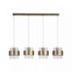 Pendule, Lustre suspendate - Lustra cu 4 pendule din metal alama antic si sticla canelata Royal