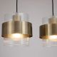 Pendule, Lustre suspendate - Lustra cu 4 pendule din metal alama antic si sticla canelata Royal