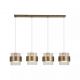 Pendule, Lustre suspendate - Lustra cu 4 pendule din metal alama antic si sticla canelata Royal