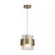 Pendule, Lustre suspendate - Pendul din metal alama antic si sticla canelata Royal