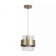 Pendule, Lustre suspendate - Pendul din metal alama antic si sticla canelata Royal
